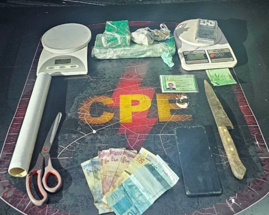 Traficante de drogas com 1 kg de maconha é preso na cidade de Jaraguá pelo CPE de Goianésia