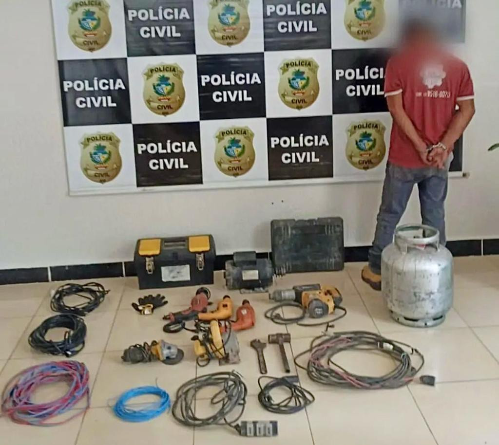 Polícia Civil de Goianésia prende autor de diversos furtos em obras de construção civil da cidade