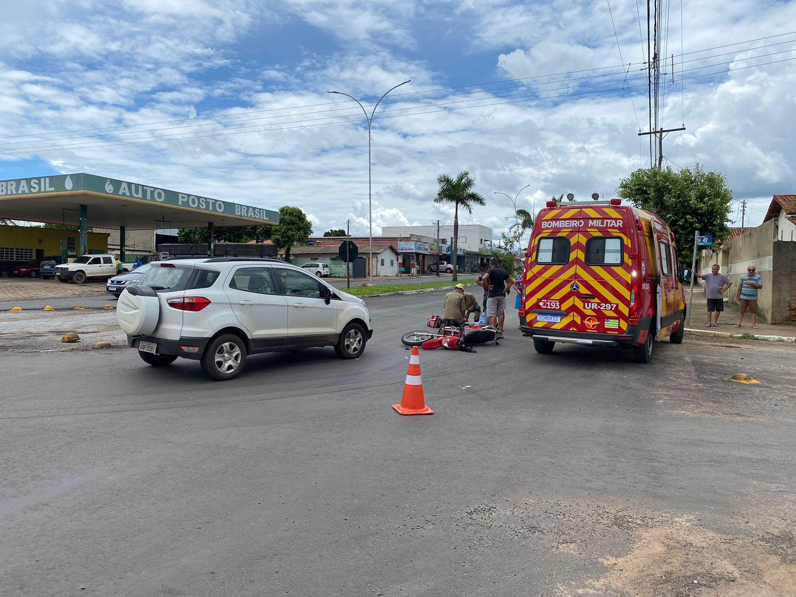 Acidente no leste de Goianésia deixa motociclista com vários ferimentos pelo corpo