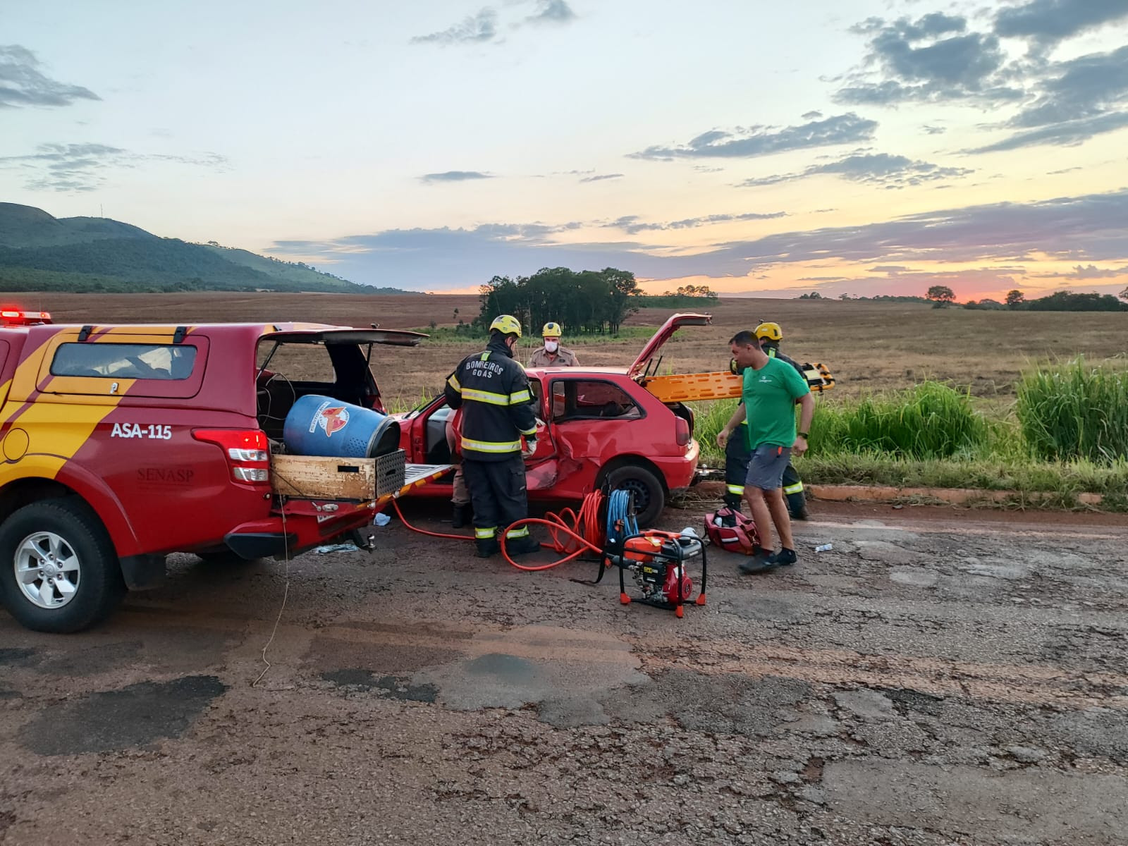 Criança fica gravemente ferida em acidente na rodovia entre Goianésia e Santa Rita do Novo Destino