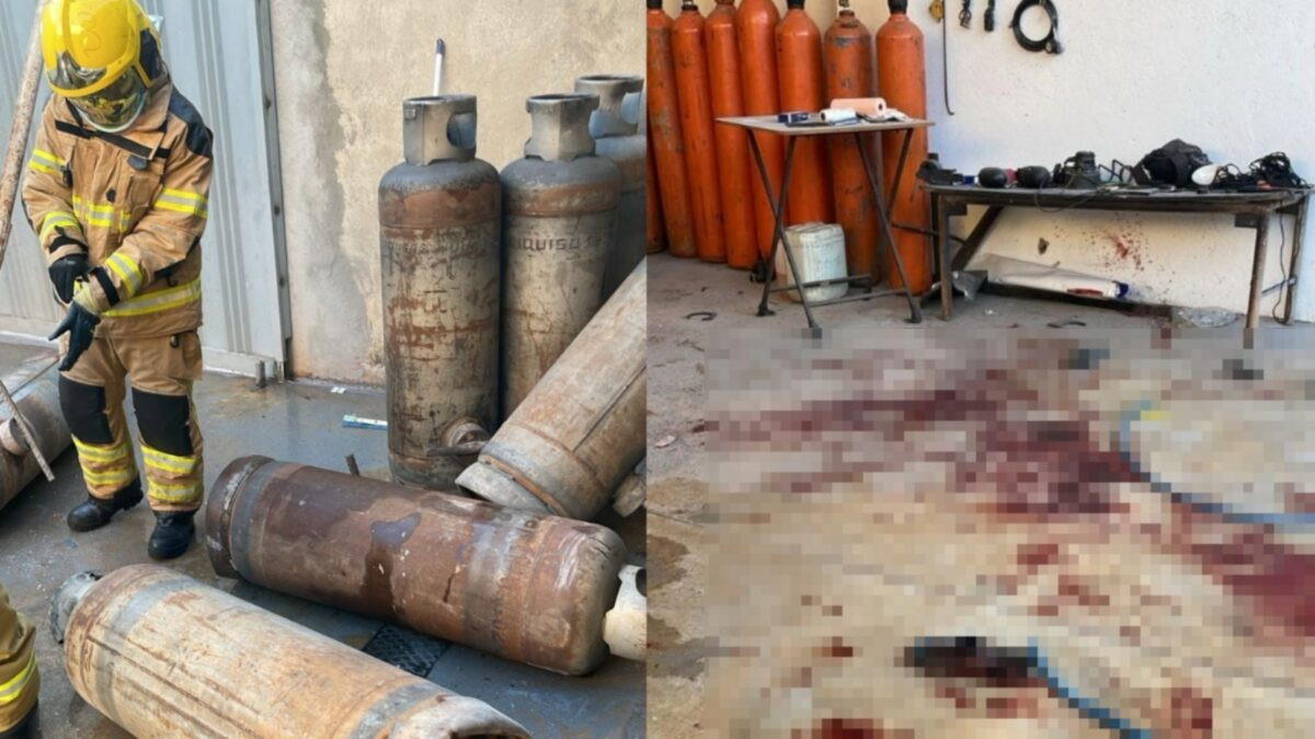 Trabalhador tem perna amputada após explosão de cilindro em empresa de balões