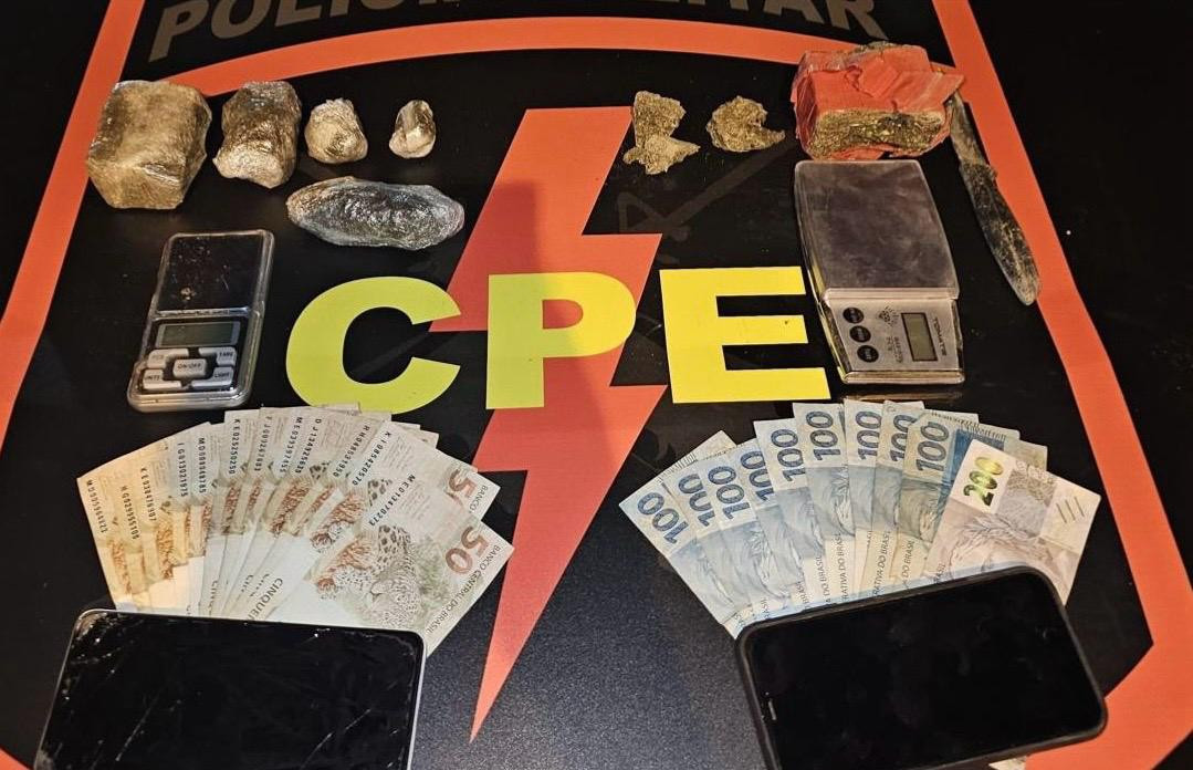 CPE de Goianésia prende casal por tráfico de drogas no bairro Nova Aurora