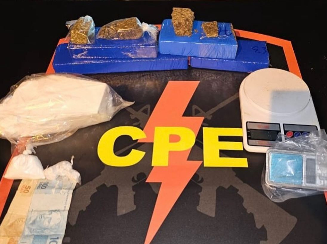 Durante patrulhamento no Setor Sul CPE 90 prende jovem por tráfico de drogas