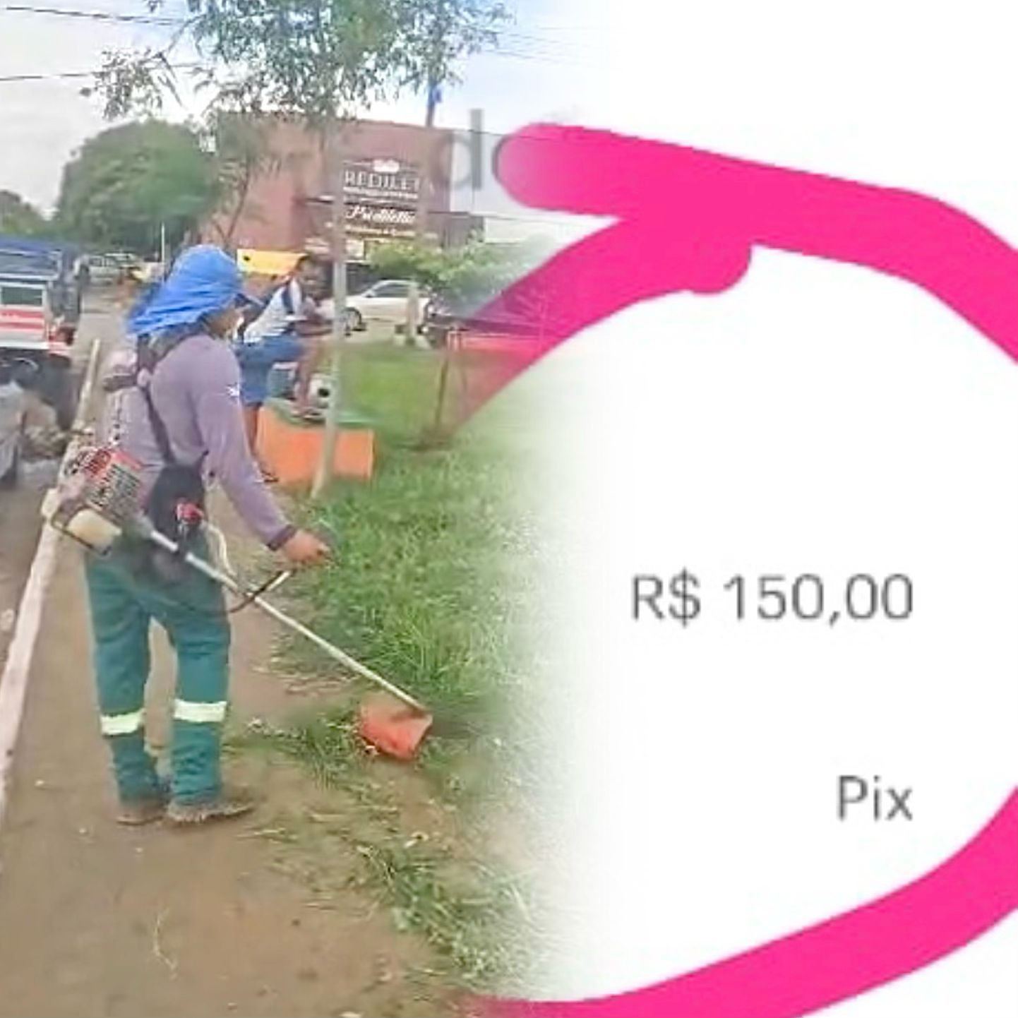 Com omissão de prefeitura, vereador tira do bolso para limpar praça pública