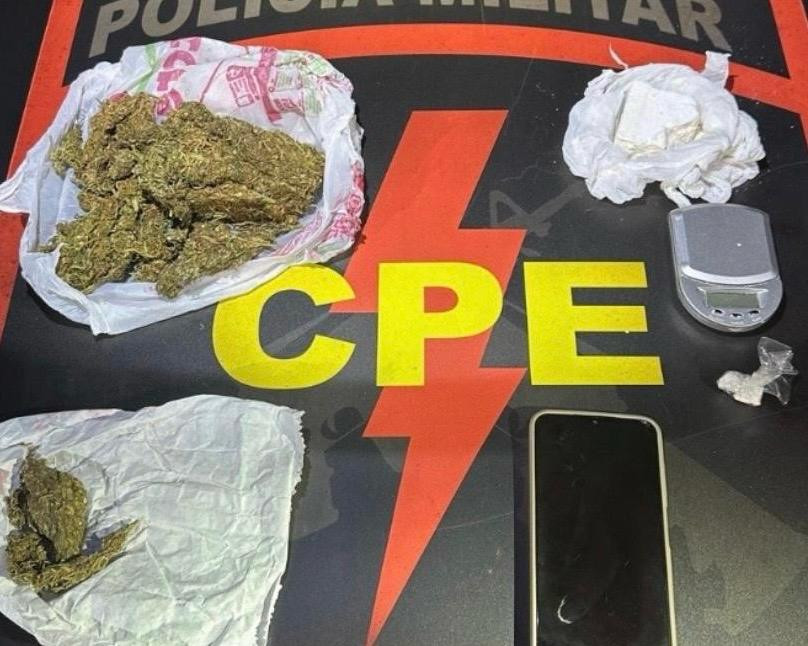CPE de Goianésia prende traficante no centro da cidade com super maconha