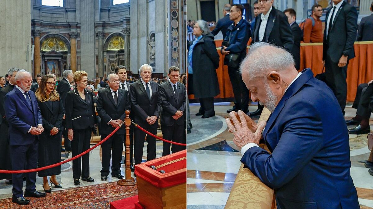 Lula e autoridades brasileiras participam do velório do papa; veja fotos